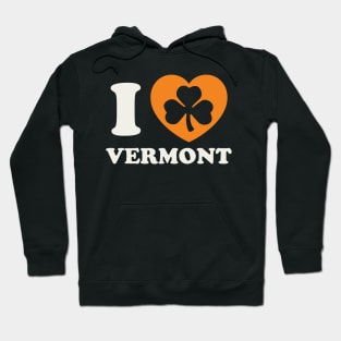 St Patricks Day Vermont Irish Shamrock Heart Hoodie